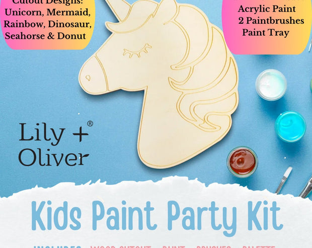 Kids Art Paint Party Wood Cutout Kit